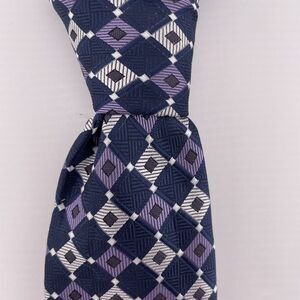 COVINGTON Men's Necktie Geometric Blue / Purple Hand Made China Polyester 60"‎